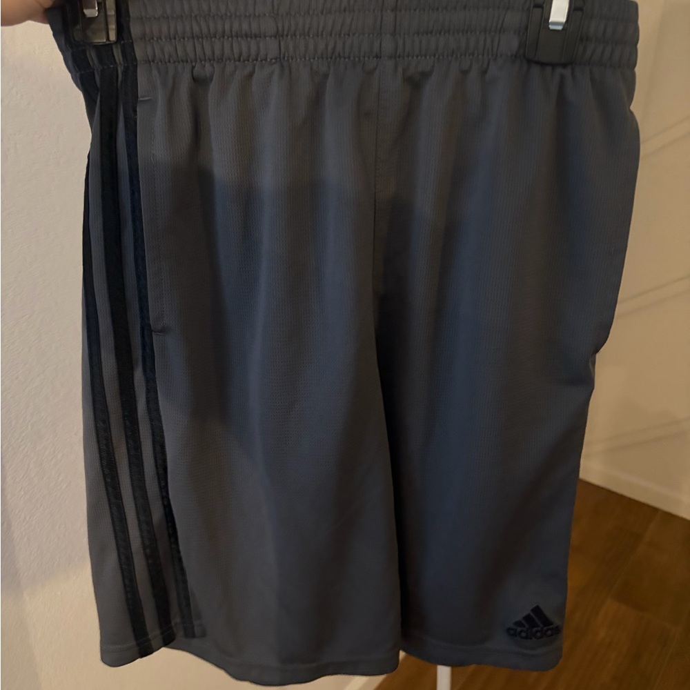 Set of 2 Adidas Men's Dark Gray and white Athletic Shorts